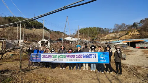 화순군, 영농철 맞아 복숭아 농가 일손돕기 전정작업 실시