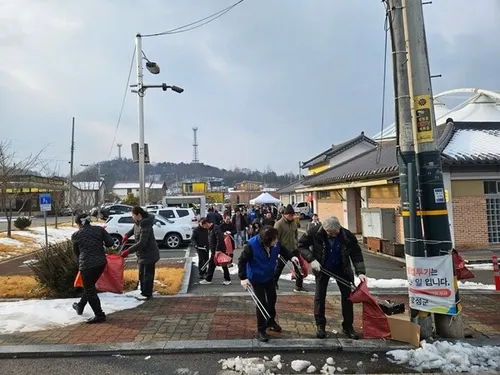 장성 북이면, 설 명절 맞아 민·관 합동 대청소 실시