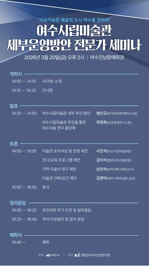 여수시립미술관, ‘지속가능한 예술의 도시’ 향한 청사진 제시